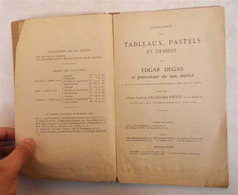 Catalogues De Tableaux Pastels Et Dessins Par Edgard Degas Et