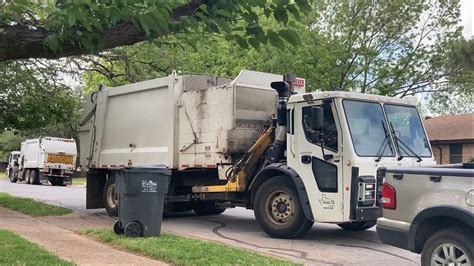 Two Mack LR Heil DuraPack Python Garbage Trucks In Action YouTube