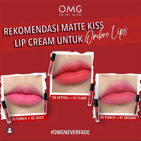 Jual 𝐁𝐘 𝐀𝐃𝐈𝐍𝐃𝐀 Paket Ombre OMG LipCream isi 2pcs Soft Nude Oh My Glam Matte Lip cream Shopee