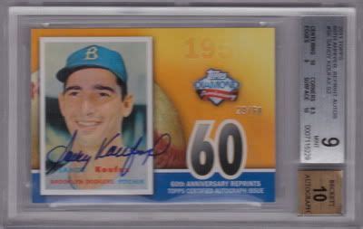 Fs Ft Sandy Koufax Topps Th Anniversary Rookie Reprint Auto