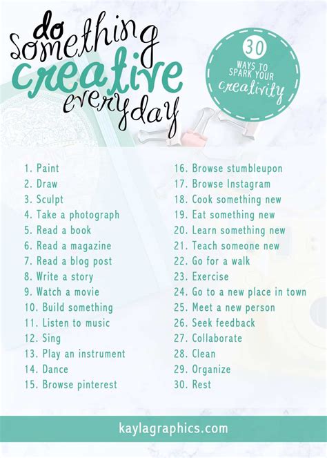 30 Activities To Spark Your Creativity