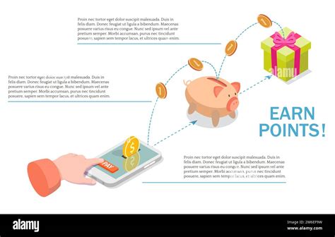 Earn Points For Purchase Diagram Vector Flat Illustration Stock Vector