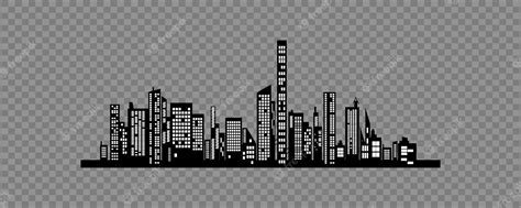 Premium Vector | Silhouette of a city with a lot of buildings.