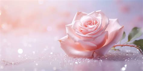 Ai Generated The Pink Rose Is On Top Of White Breezy Backgrounds