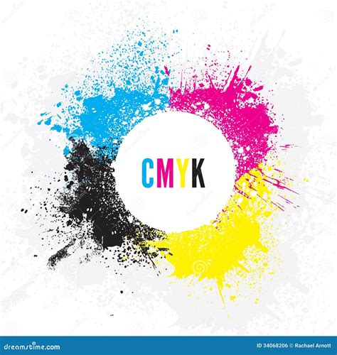 Cmyk Background Polygraphic Template Vector Illustration