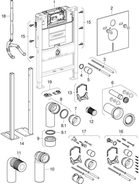 Element montażowy Geberit Duofix do wiszących misek WC 82 cm ze