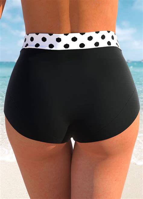 High Waisted Polka Dot White Bikini Bottom Modlily Usd