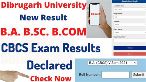 Dibrugarh University BA BSC BCOM CBCS Exam Result Declared 5th Sem CBCS