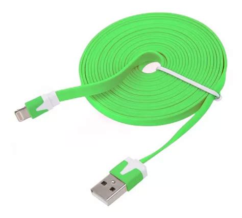 Cable Datos Usb A Lightning Plano Mallado Fc5p Ditron 1m