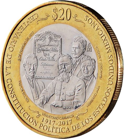 Moneda y billete Mexicano por Centenario de Constitución Numismatica