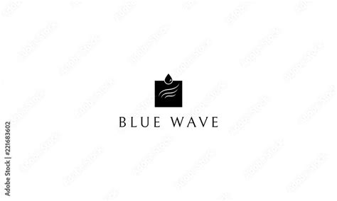 Blue wave Black vector logo image Stock Vector | Adobe Stock