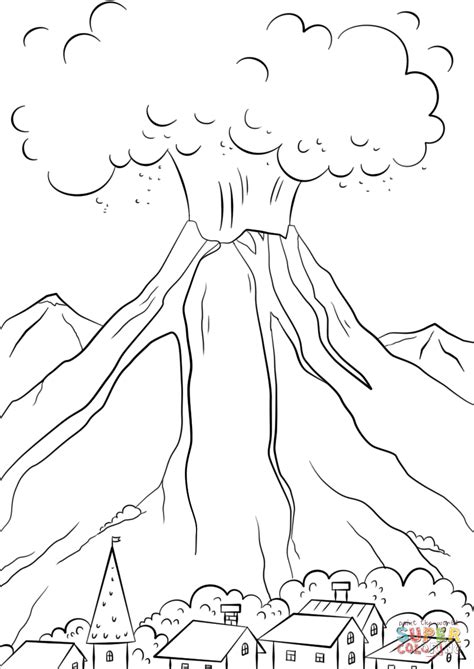 Volcano Eruption Coloring Pages at GetDrawings | Free download