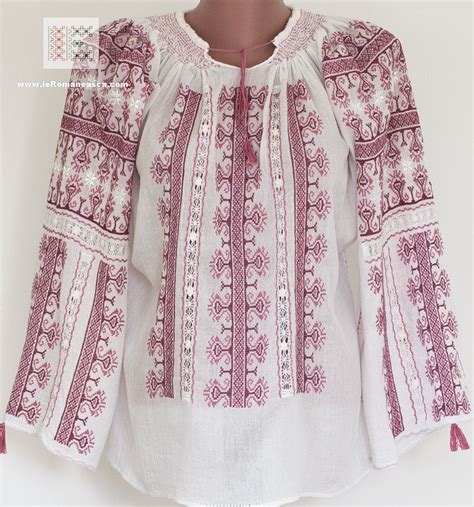 Ovely Delicated Romanian Blouse Embroidered By Hand In Weeks In The