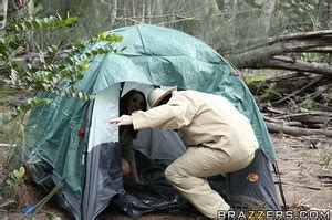 Cute Brunette Camper Enjoys Riding A Big Fat Cock In The XXX Dessert