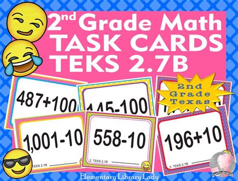 2nd Grade Math Task Cards Add And Subtract With Teks 27b