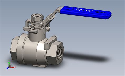 手动不锈钢内螺纹球阀dn15solidworks 2011模型图纸下载 懒石网