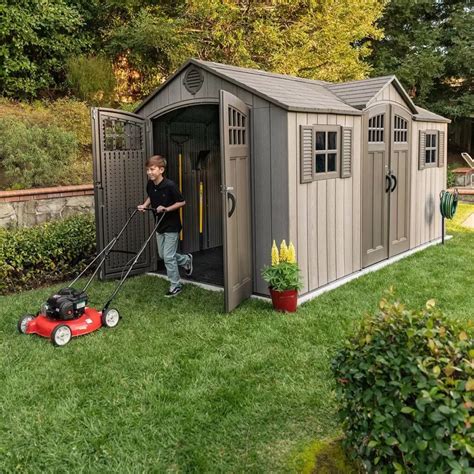 Lifetime X Dual Entrance Grey Rough Cut Plastic Shed