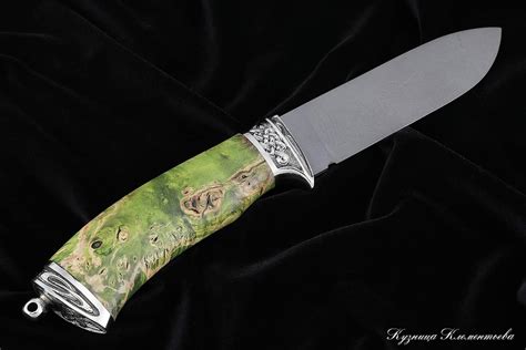 Нож "Тайга" сталь тигельный булат, рукоять стабилизированный кап клена ...