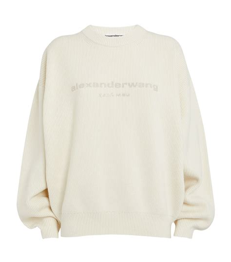 Womens Alexander Wang Ivory Boiled Wool Oversized Sweater Harrods Uk