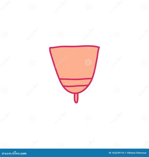 Menstrual Cup Doodle Icon Vector Illustration Stock Illustration