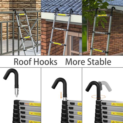 Buy Homidec Telescopic Ladder M Ft Aluminium Extension Ladder