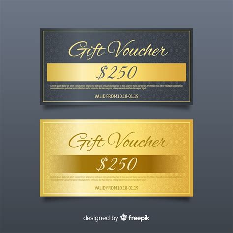 Vale Regalo Dorado Vector Gratis