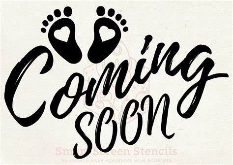 Baby Coming Soon Smartscreen Stencil Reusable Adhesive Etsy