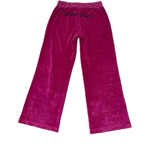 Y K Hot Pink Track Pants Velour Low Rise Wider Depop