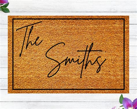 Personalized Welcome Mat, Custom Door Mat, Family Name Doormat, Wedding ...