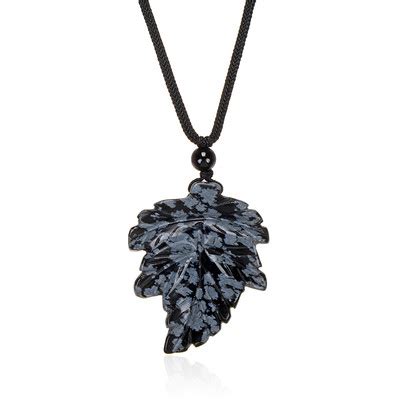 Collar Con Obsidiana Copo De Nieve Al Juwelo Joyas