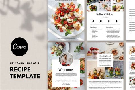 Recipe Template Recipe Ebook Food Cookbook Template Canva