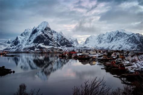 Reine Norway stock image. Image of dramatic, nordic - 102037773