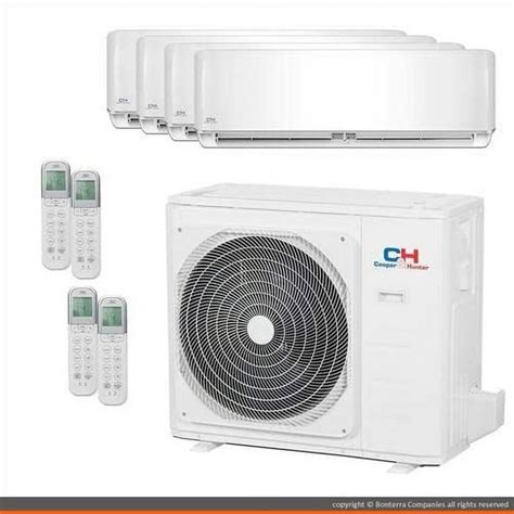 Quad 4 Zone Mini Split Ductless Air Conditioner Heat Pump 12000 12000