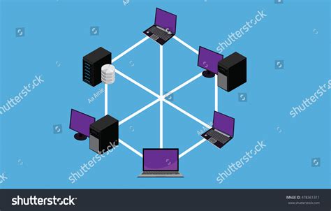 Network Full Connection Lan Wan Topology Stock Vector (Royalty Free ...