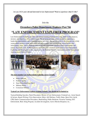 Fillable Online Police Owensboro Explorer Application Owensboro