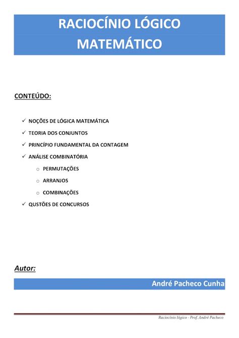 PDF Curso Raciocnio Lgico Completo Prof Andr Pacheco DOKUMEN TIPS