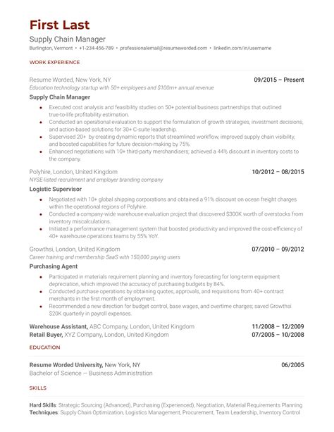 Resume Examples Supply Chain Faith Jasmine