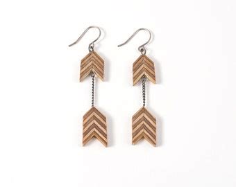 Boucles D Oreilles En Bois Woodearz Fl Che Etsy France