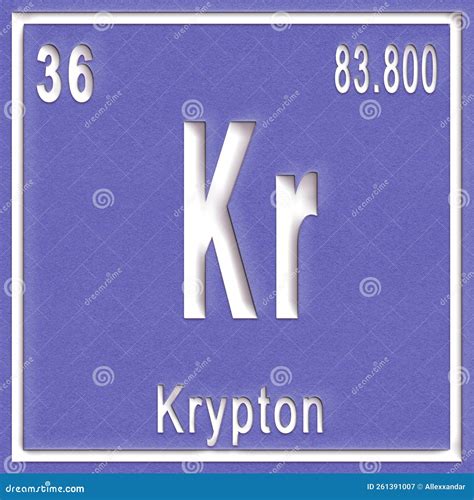 Krypton Chemical Element Symbol On Green Background Stock Image ...