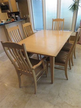 Transitional Design Online Auctions Amish Made Oak Dining Table Set