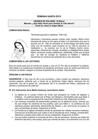 Comenatarios Semana Santa 2013 PDF