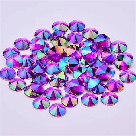 Mm Purple Ab Rivoli Crystal Rhinestone Applique Flatback