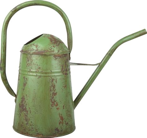 Arrosoir Vintage En Acier Galvanis Vert