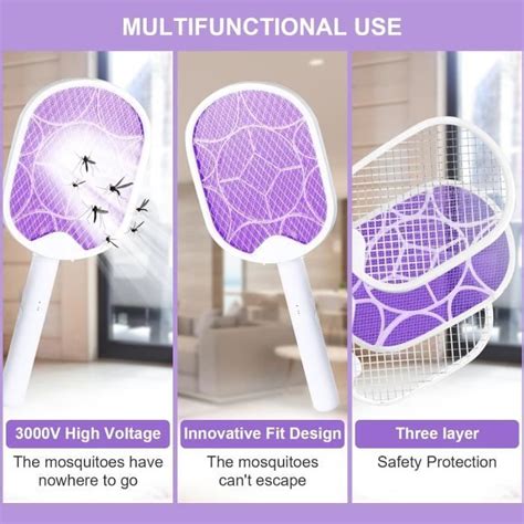 Raquette Electrique Insectes En Raquette Anti Moustique Electrique