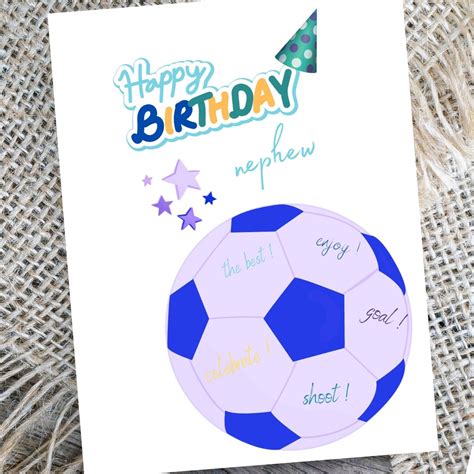 Football Birthday Card Nephew Instant Download Football Nephew