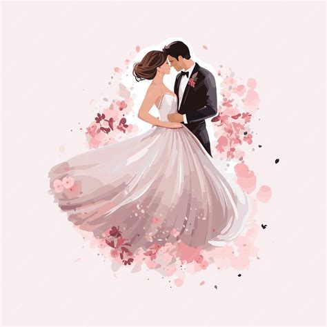 Wedding Couple Vector Illustration Premium Ai Generated Vector