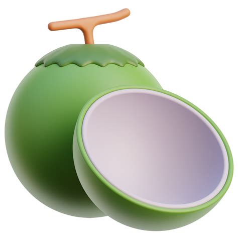 3D coconut icon on transparent background 39200497 PNG