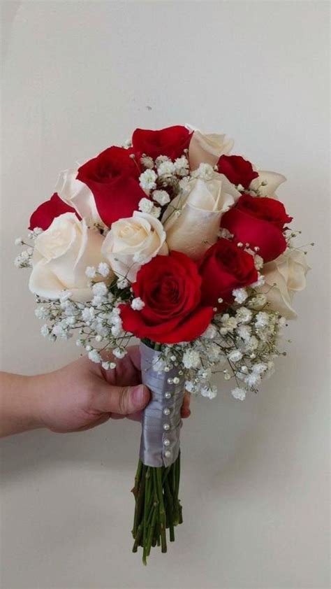 Prom Red And White Roses Bouquet - img-doozy