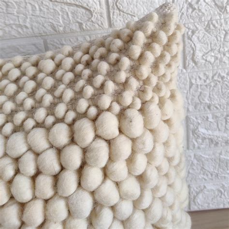 Hand Loom Woven Cotton Wool Chunky Loops Textured Cushion Etsy