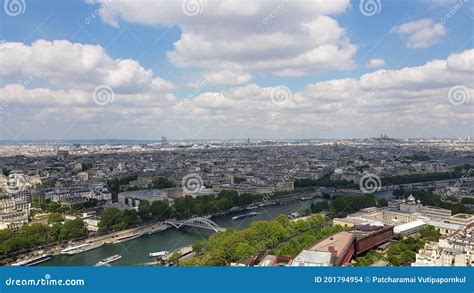 A Bird S-eye View of the Eiffel Tower, Paris, France. Stock Photo ...